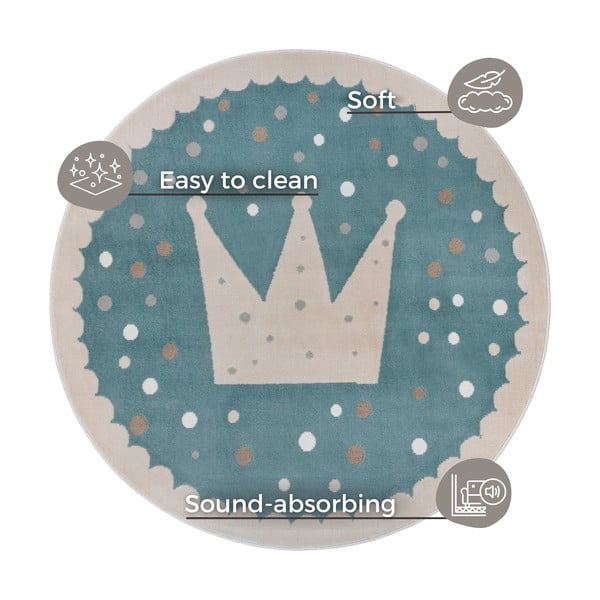 Modrý detský koberec ø 100 cm Crown – Hanse Home-image-4