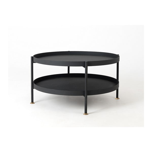 Čierny konferenčný stolík Custom Form Hanna, ⌀ 80 cm