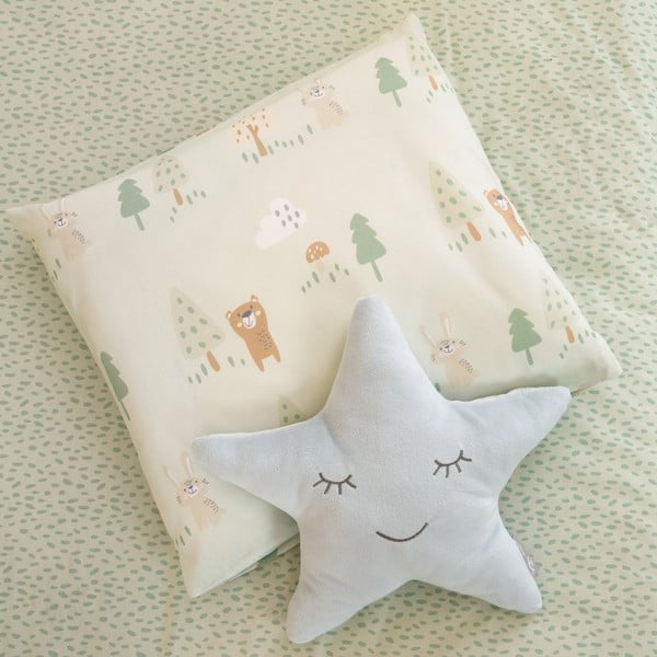 Svetlozelené bavlnené detské obliečky do postieľky 80x80 cm Woodland Buddies – Roba-image-4