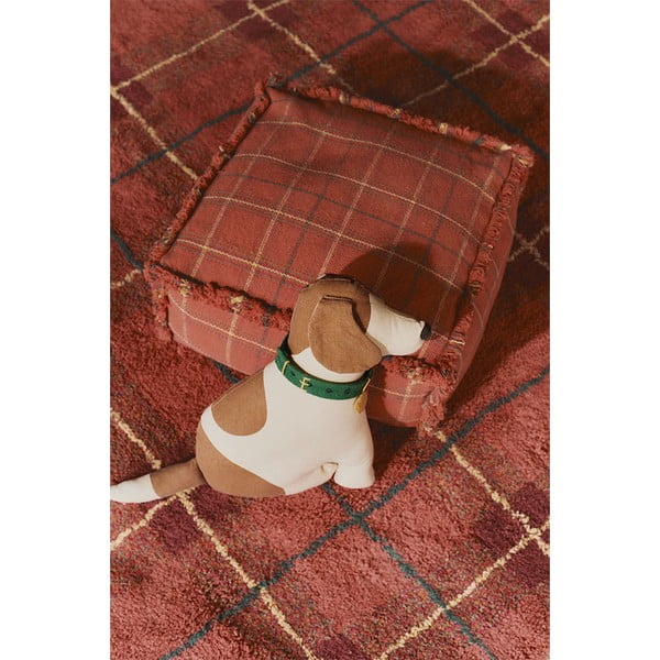 Červený prateľný/ručne tkaný bavlnený koberec 90x120 cm Tartan Vintage Red – Lorena Canals-image-2