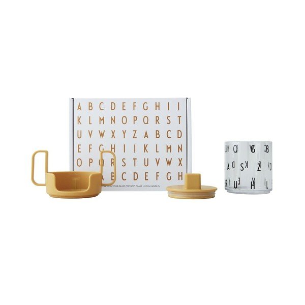 Horčicovožltý detský hrnček Design Letters Grow With Your Cup-image-2