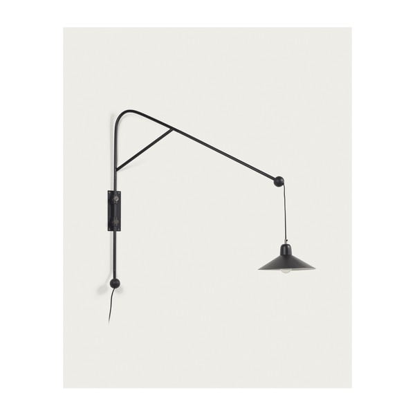 Čierne nástenné svietidlo ø 30 cm Eleazar – Kave Home-image-2