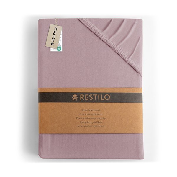 Staroružová napínacia plachta jersey 90x200 cm Amber – Restilo-image-4