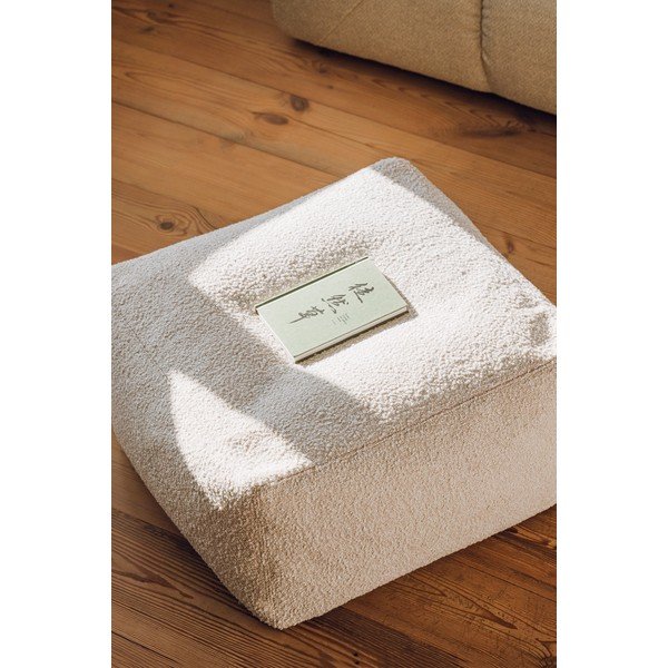 Béžový taburet z textílie buklé Keno – noo.ma-image-3