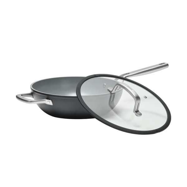 Wok panvica s pokrievkou/s keramickým povrchom ø 28 cm Meda 3.0 – FABINI-image-3