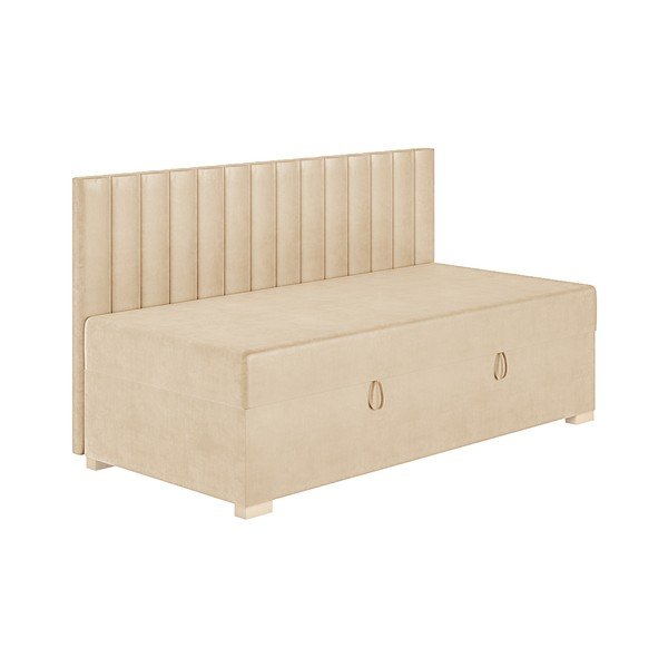 Béžová detská posteľ s úložným priestorom s matracom 90x200 cm Chill – Ghado-image-4