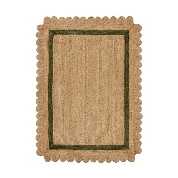 Tmavozelený/v prírodnej farbe ručne tkaný jutový koberec 160x230 cm Grace Green – Flair Rugs