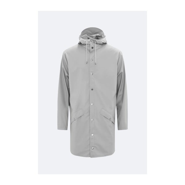 Sivá unisex bunda s vysokou vodoodolnosťou Rains Long Jacket, veľkosť M/L