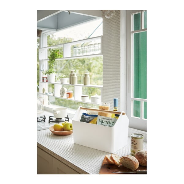 Biely/v prírodnej farbe plastový úložný box 21x37x24 cm Favori – YAMAZAKI-image-2