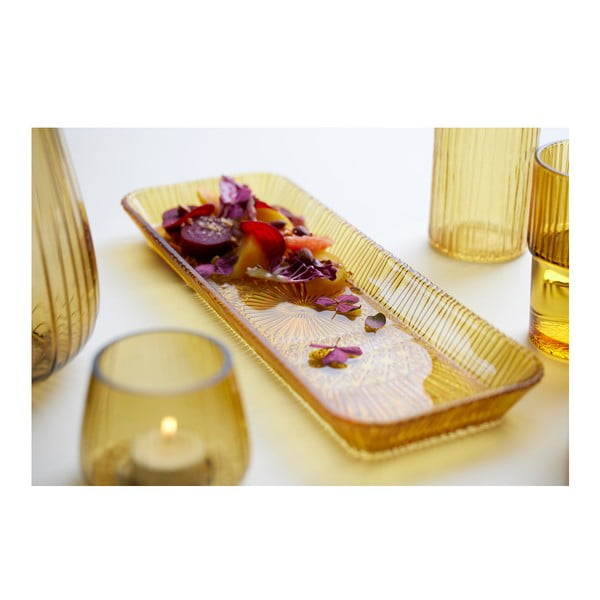 Oranžový sklenený servírovací tanier 14x38 cm Kusintha – Bitz-image-4