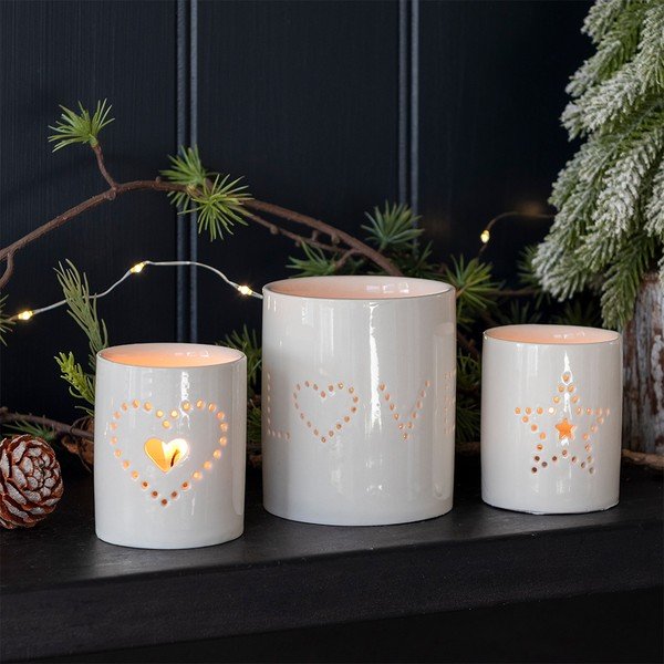 Keramický svietnik na čajovú sviečku Heart – Rex London-image-1