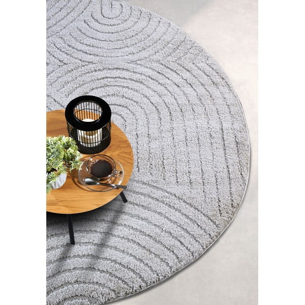 Svetlosivý okrúhly koberec ø 200 cm Panglao New York Light Grey – Elle Decoration-image-2