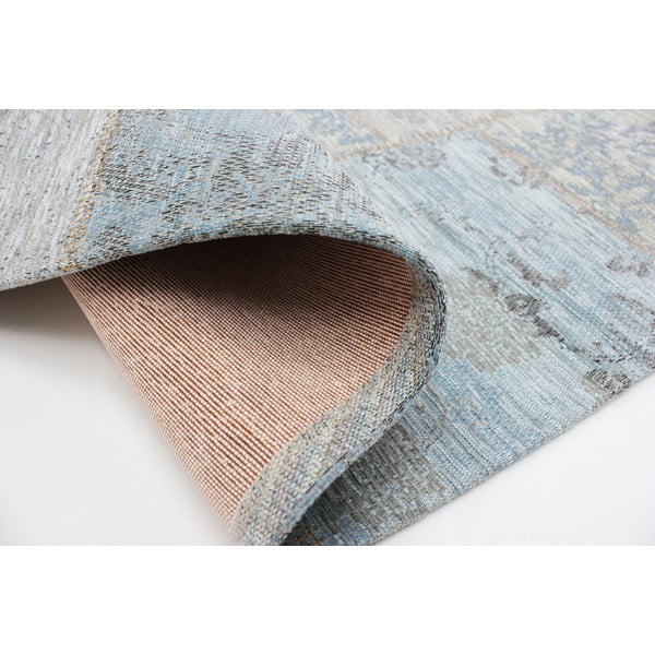 Modrosivý koberec Flair Rugs Patchwork Chenille Duck Egg, 120 × 170 cm-image-1