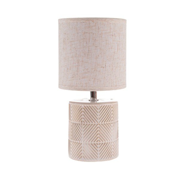 Béžová keramická stolová lampa s textilným tienidlom (výška  27 cm) Anita – Dakls