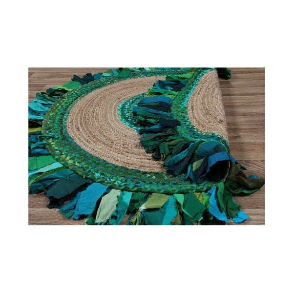 Okrúhly koberec z juty a bavlny Eco Rugs Verde, Ø 120 cm-image-1