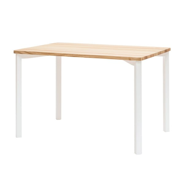 Biely jedálenský stôl so zaoblenými nohami Ragaba TRIVENTI, 120 x 80 cm