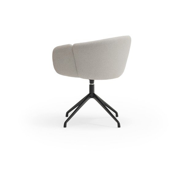 Svetlosivé čalúnené jedálenské kreslo s podrúčkami Add – Teulat-image-3