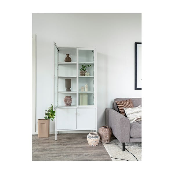 Biela kovová vitrína 80x180 cm Brisbane – House Nordic-image-4