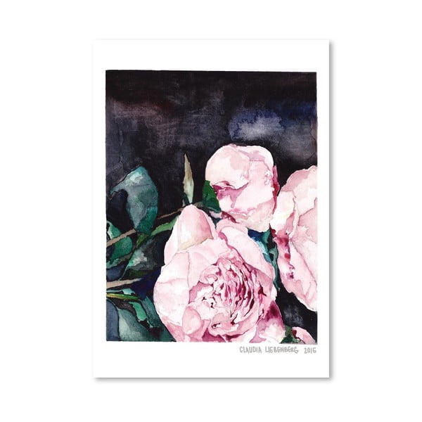 Plagát Blooms on Black I, 30 × 42 cm