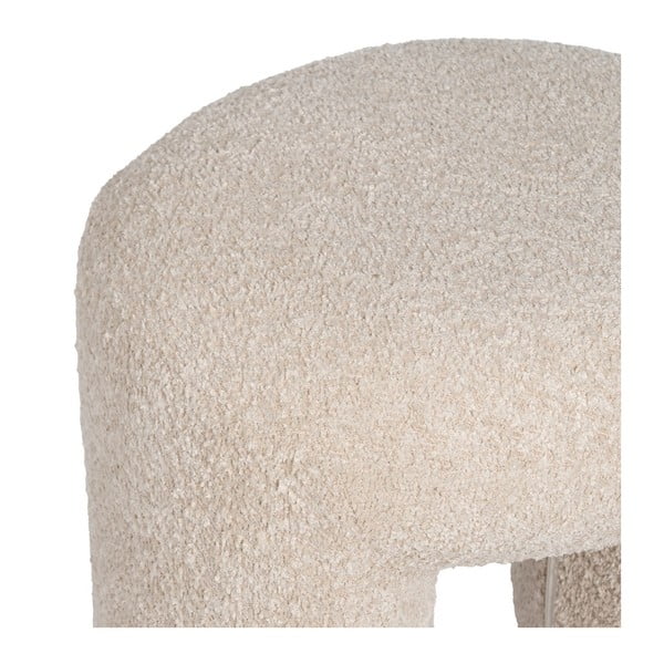 Béžový taburet z textílie buklé Suave – Ixia-image-3