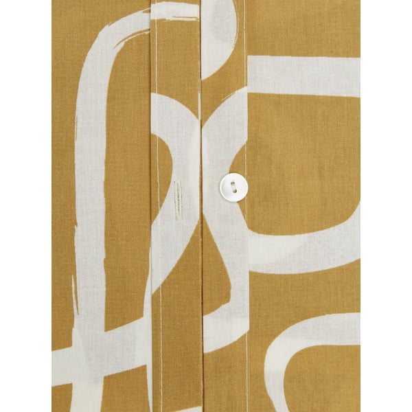 Žlto-biele obliečky na jednolôžko z bavlneného perkálu Westwing Collection Malu, 135×200 cm-image-4
