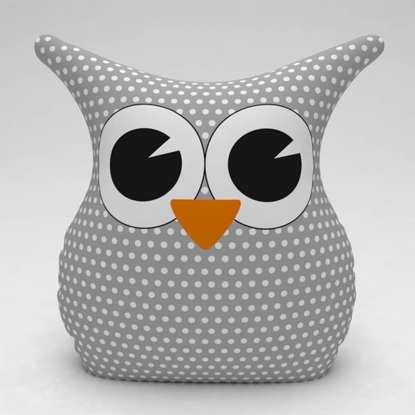 Sivý vankúšik Owl Dots