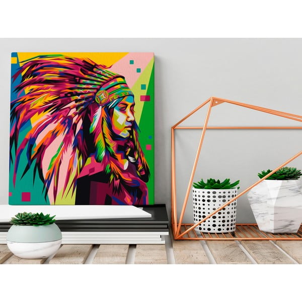DIY set na tvorbu vlastného obrazu na plátne Artgeist Plume, 40 × 40 cm-image-1