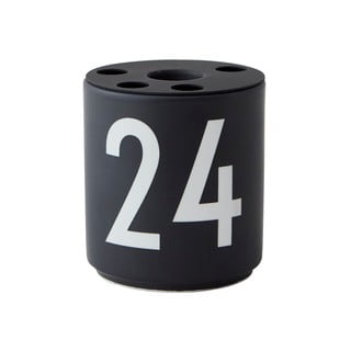 Čierny porcelánový svietnik Design Letters