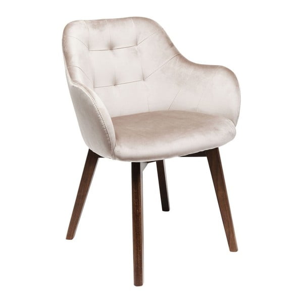 Béžová stolička s nohami z bukového dreva Kare Design