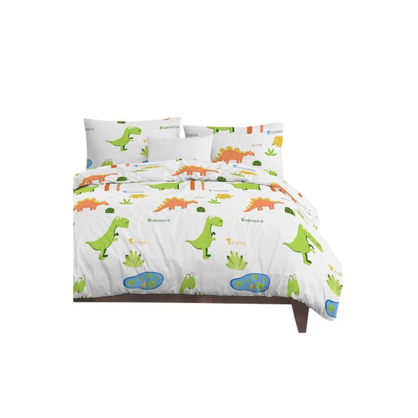 Biele detské obliečky na jednolôžko 140x200 cm Dinolar – Mijolnir