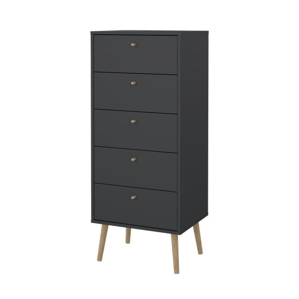 Antracitová vysoká komoda 50x120 cm Bodo – Tvilum-image-4