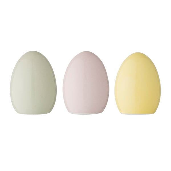 Sada 3 porcelánových dekorácií Bloomingville Pastel Egg