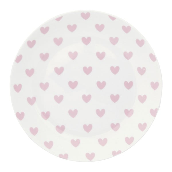 Keramický tanier Miss Étoile Rose Hearts, ⌀ 17 cm
