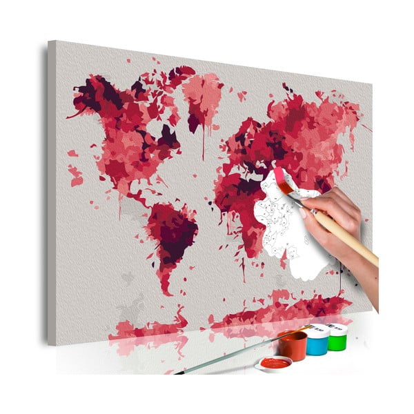 DIY set na tvorbu vlastného obrazu na plátne Artgeist Watercolor Map, 60 × 40 cm