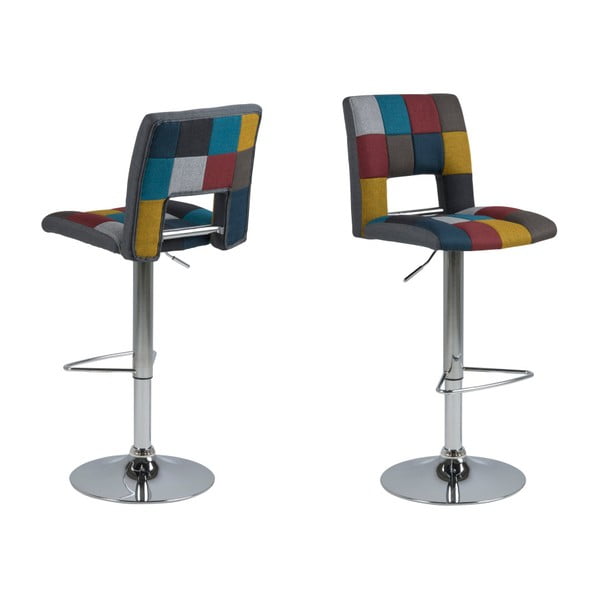 Sada 2 barových stoličiek Actona Wilma Barstool Patchwork-image-3