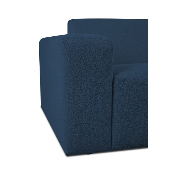 Tmavomodrá rohová pohovka z textílie buklé (pravý roh) Roxy – Scandic-image-4