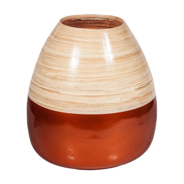 Bambusová váza v medenej farbe Simone, ø 26 cm