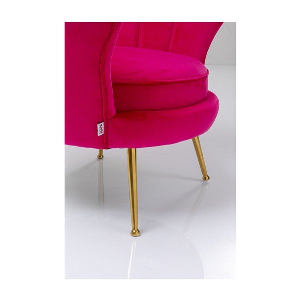 Ružové zamatové kreslo Kare Design Water Lily-image-2