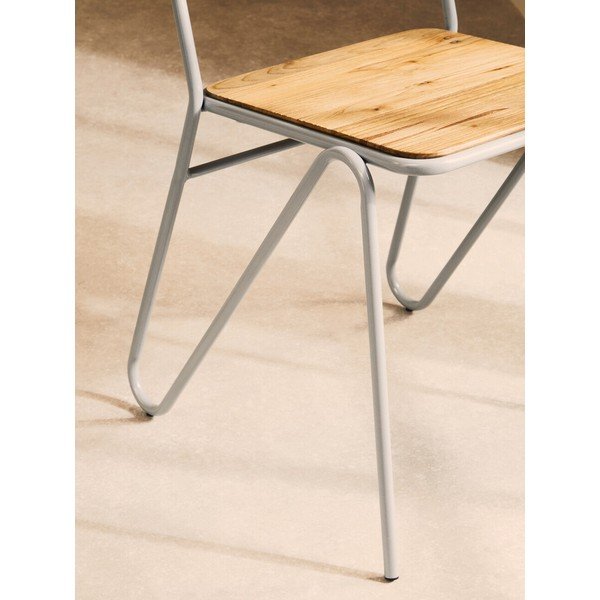 Sivá/v prírodnej farbe jedálenská stolička z brestového dreva District – Premier Housewares-image-4