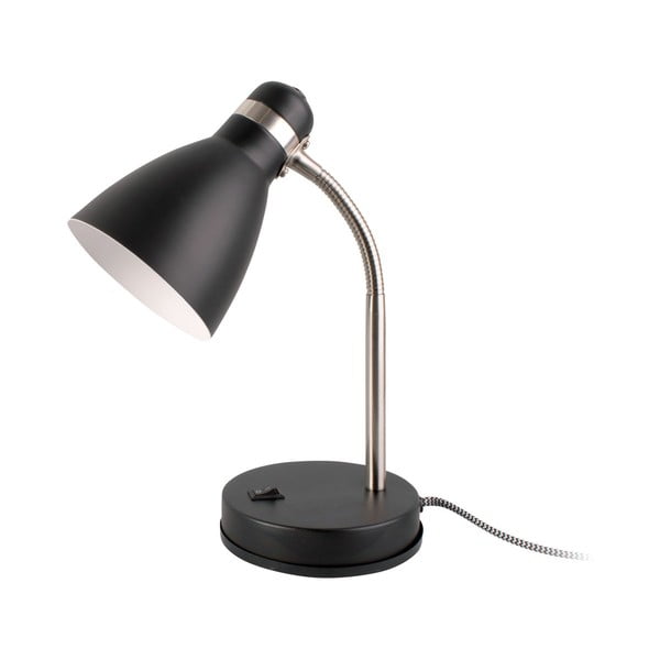 Čierna stolová lampa Leitmotiv Study, výška 30 cm