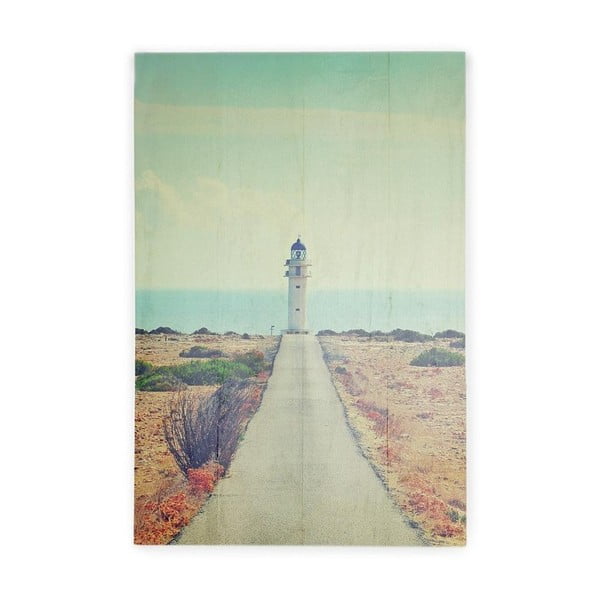 Nástenná ceduľa z borovicového dreva Really Nice Things Lighthouse, 40 × 60 cm