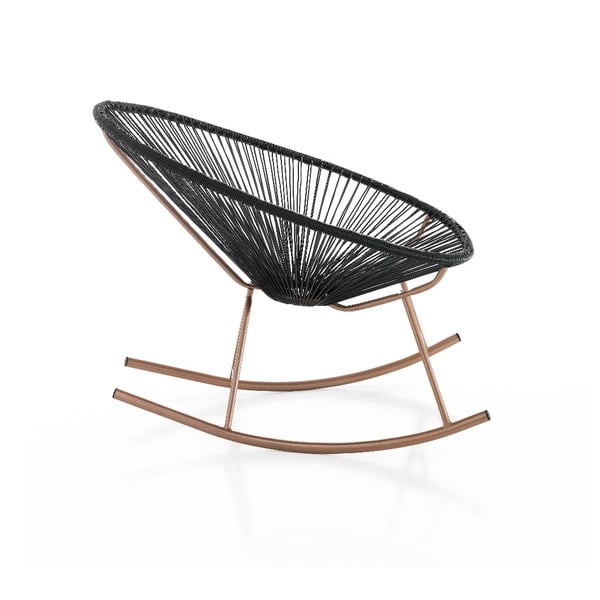 Čierne hojdacie kreslo vhodné do exteriéru Tomasucci Numana-image-1