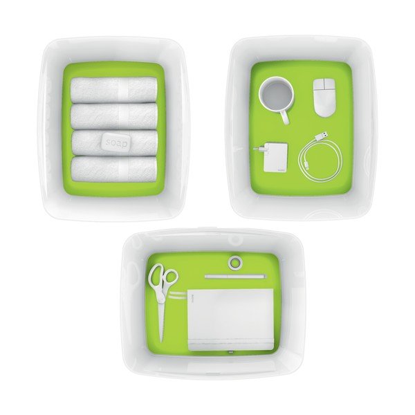 Bielo-zelený plastový úložný box s vekom MyBox - Leitz-image-2