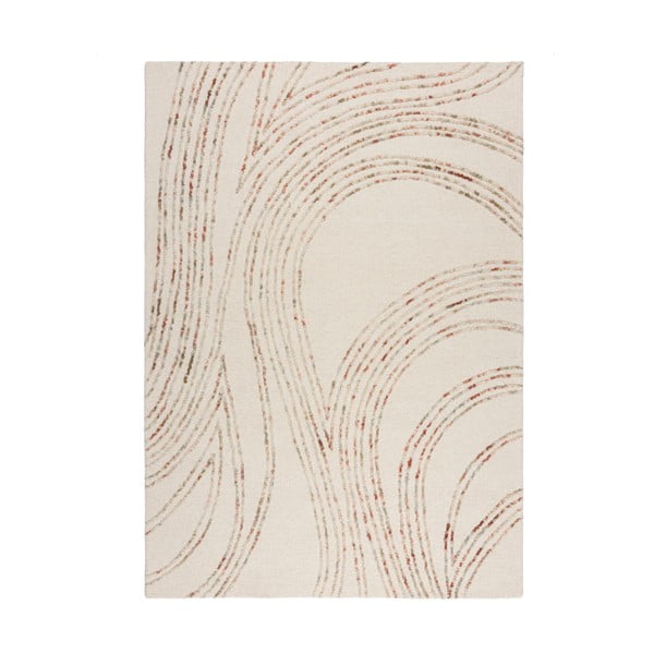 Oranžovo-krémový vlnený koberec 80x150 cm Abstract Swirl – Flair Rugs