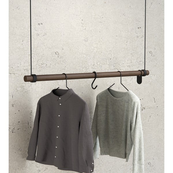 Hnedý nástenný vešiak z dubového dreva 110 cm Swing L – LIND DNA-image-1