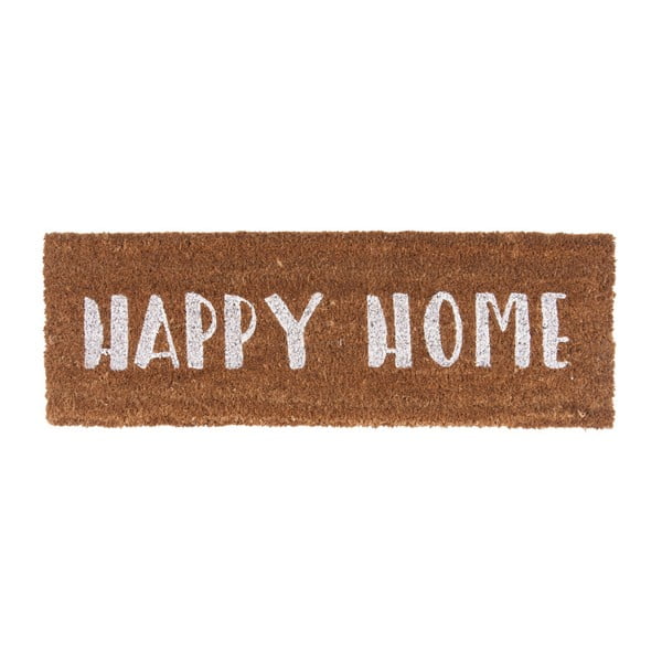 Rohožka s bielym nápisom PT LIVING Happy Home, 26 × 75 cm