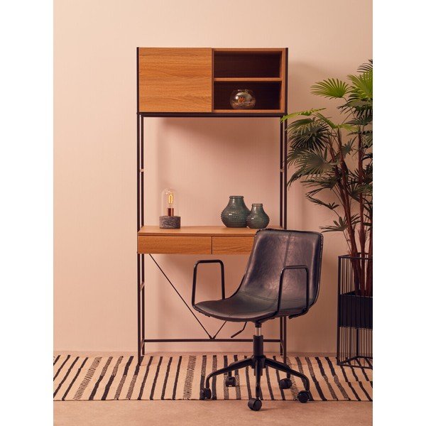 Čierna kancelárska stolička z imitácie kože Branson – Premier Housewares-image-4