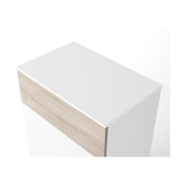 Biela vysoká komoda v dekore duba 62x111 cm Sahara - Marckeric-image-4