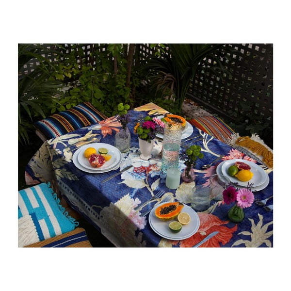 Obrus s ľanovou prímesou Madre Selva Kioto, 140 × 140 cm-image-1