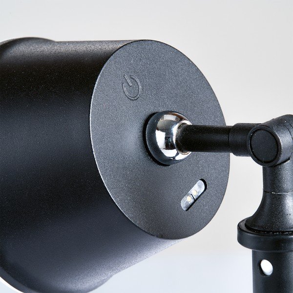 Čierna LED stolová lampa s kovovým tienidlom (výška 34 cm) Voet – Fischer &amp; Honsel-image-3